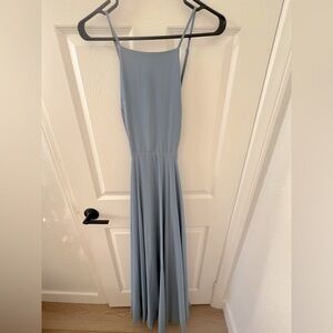 Elegant light Blue Sleeveless Maxi Dress